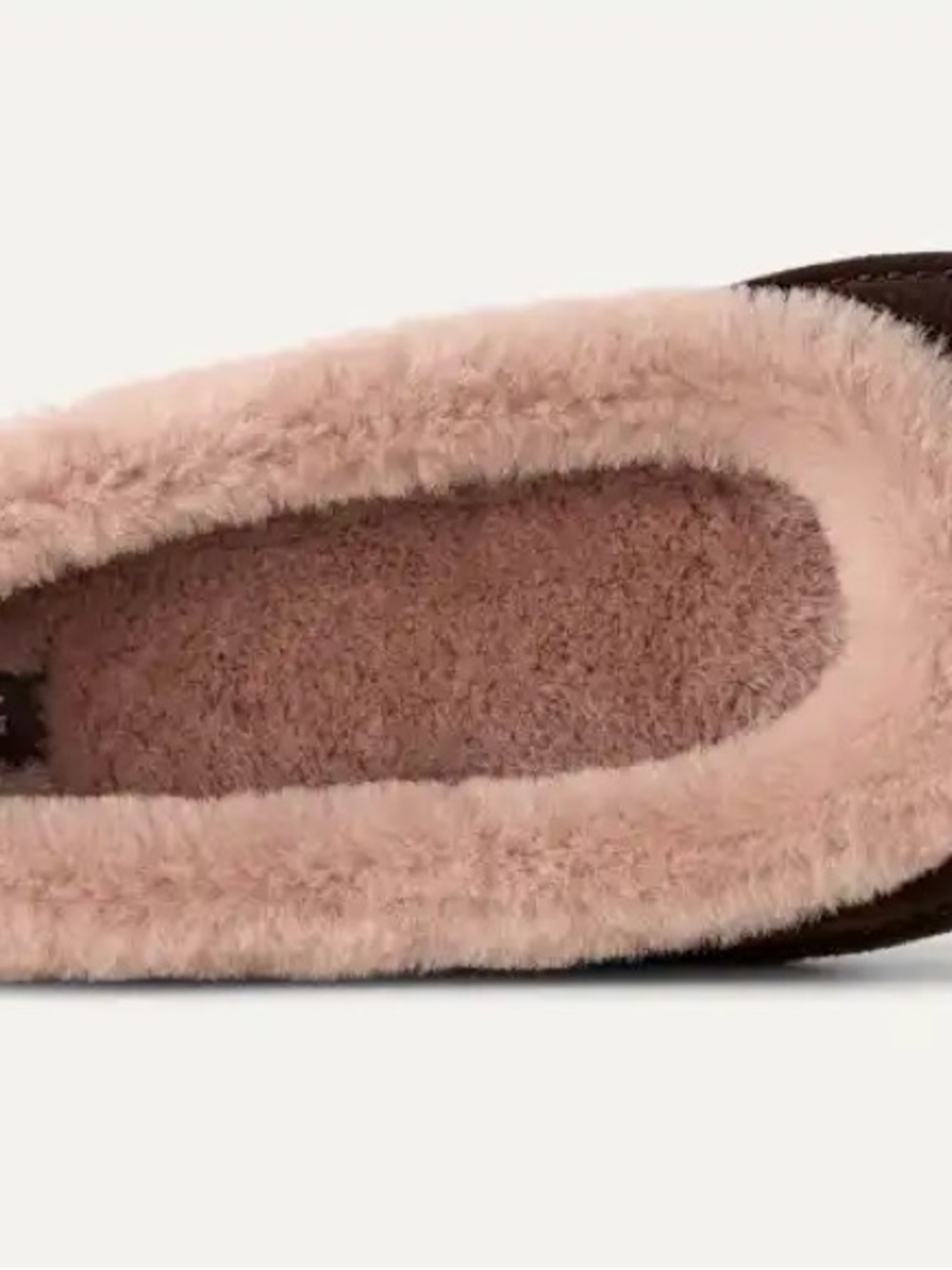 UGG Women’s Slip-On Flats with Blush Plush Lining - Brown Exterior